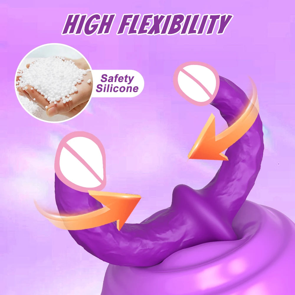 APP Strapless Strap-On G-Spot Dildo Vibrator Realistic Double-Ended Vibrating Butt Plug Anal Sex Toys for Women Lesbians Couples