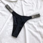 Low Waist Sexy Women Thongs Panties Rhinestones letter Diamonds G String Sports Thong Shorts Briefs T-back Fitness Size S-XL