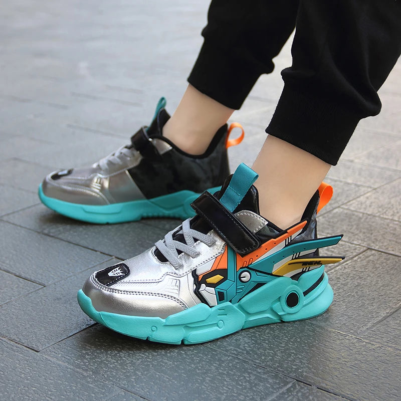 Kids Casual Shoes Boys Leather 5-15y Children Tennis Fashion Sneakers Toddlers Outdoor Cartoon Size 28-39