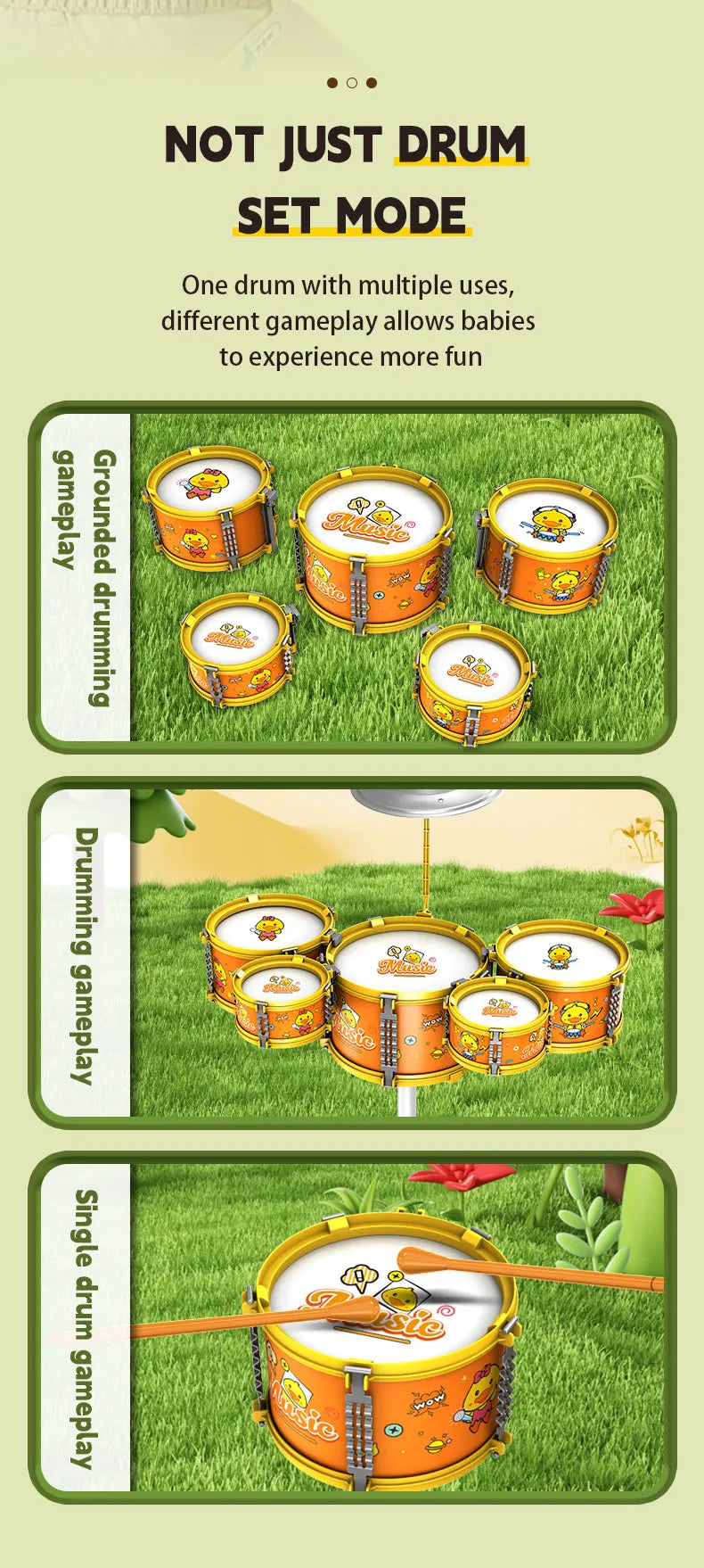 Drums, Jazz Drums, Music Enlightenment for Children and Babies, Toys, Imitation Musical Instruments, Beginners Practicing Music