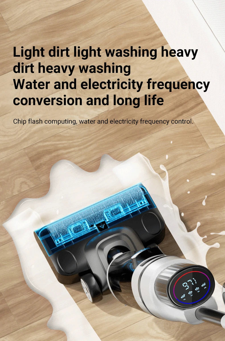 DIVEDEER 15000Pa Wireless Wet Dry Vacuum Cleaner Smart Cordless Mop Floor Cleaner Self-Cleaning Auto Suction Floor Washer