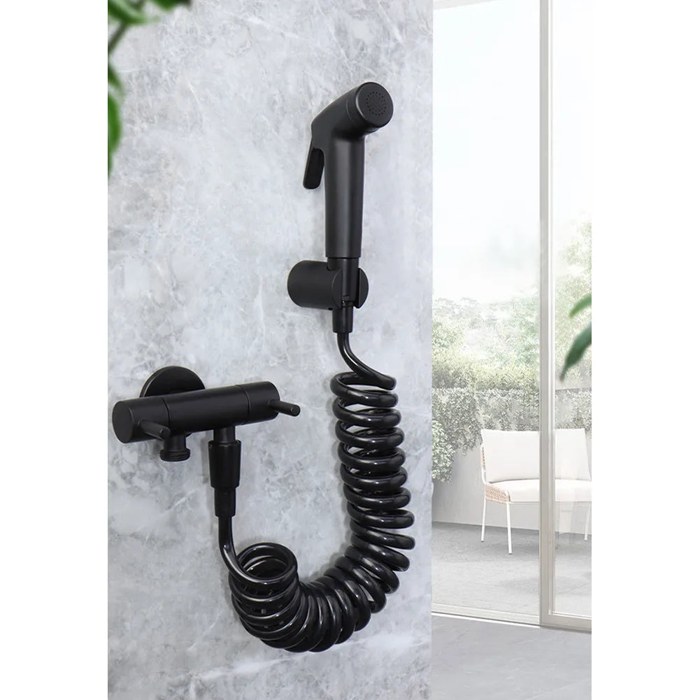Bidet Toilet Sprayer Set Spray Water Bathroom Handheld Bidet Sprayer Toilet Shower Double Outlet Angle Valve Toilet Accessories