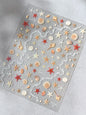 Shell Light Starfish Shell Nail Stickers Cute Starfish Decorative Stickers For Nails DIY 3D Self Adhesive Summer Manicure Decals