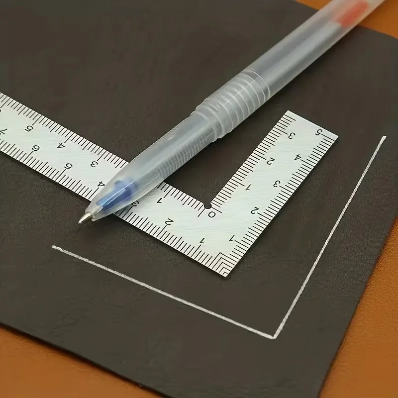 Mini L-Shaped Stainless Steel Ruler - High-Precision Thick Right Angle Tool for Leather Craft & Small Measurements