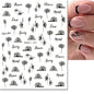 3d Nail Art Decals Watercolor Florals Purple Green Pink Flowers Leafs Fruit Adhesive Sliders Nail Stickers For Manicure