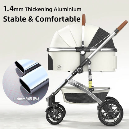 Plant Folding Travel Luxury Pet Stroller For Travel 4 Wheels Trolley Small Dogs & Cats