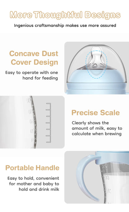 Baby PP Bottle 150/240/330ML Newborn Baby Bottle with Handle Milk BottleFeeding Baby Bottles Newborn Feeding Supplies BPA-Free