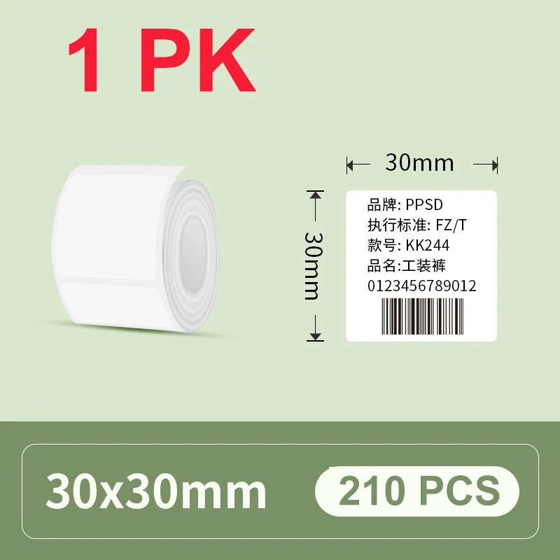 30/40mm Width Thermal Label Paper Roll White Self-adhesive Sticker Waterproof Barcode Food Price DIY Tag For Printer M220 P50