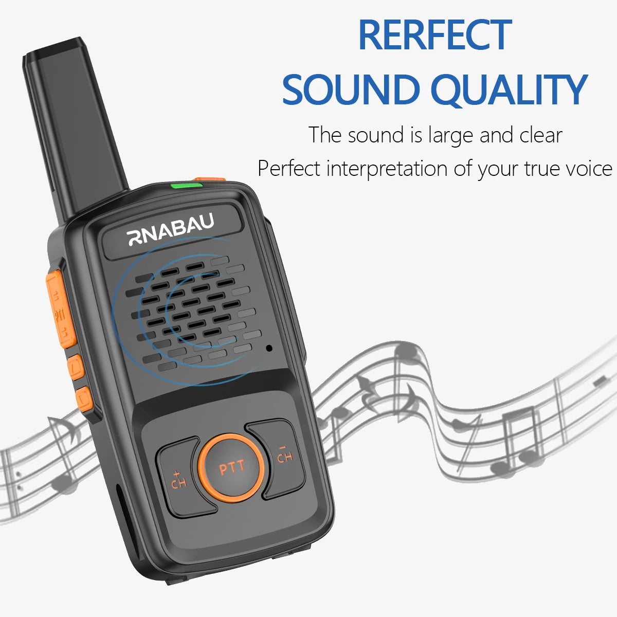 Mini Walkie Talkie RNABAU 16 Channels Professional MT-N1 UHF 400-470MHZ Match Baofeng Two Way Radio