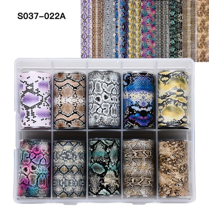 10 Patterns New Metal Nail Foils for Transfer Paper Stickers Floral Chameleon Nails Wraps DIY Water Marble Nail Art Decorations