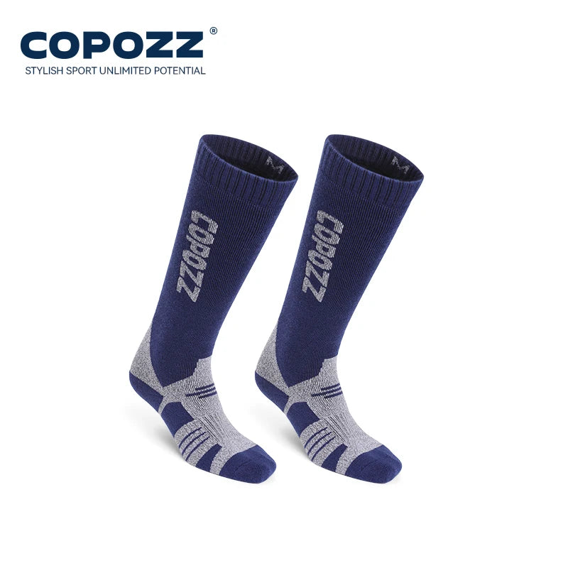COPOZZ Winter Men Women Thermal Ski Socks Warm Wool Cycling Soccer Snowboard Socks Thickened High Tube Moisture Absorption Socks