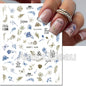 3d Nails Art Decals Spring Fruits Pink Full Tips Peony Magnolia Flowers Adhesive Sliders Stickers Decoration For Nails Manicure