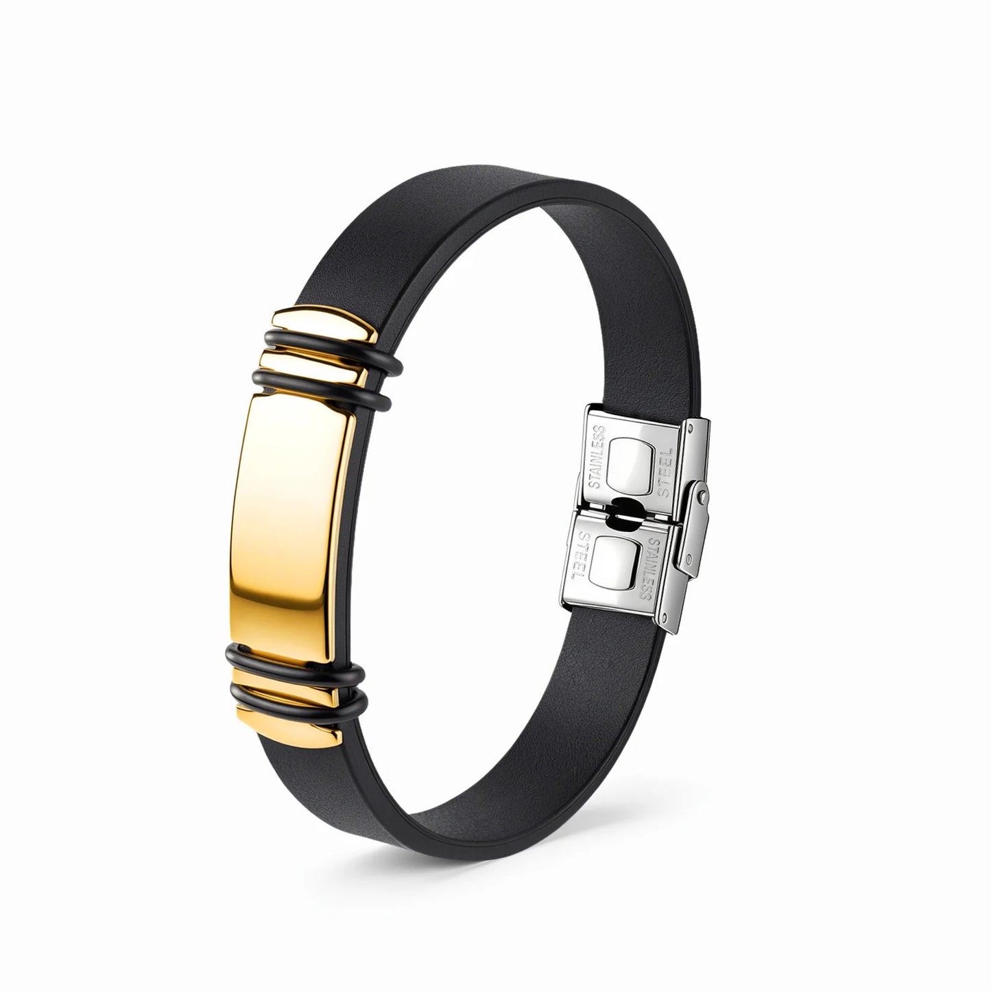 Bracelet Homme Twist Braid Leather Rope Bracelets For Men Stainless Steel Hiphop Rock Fashion Jewelry Accessories Wholesale