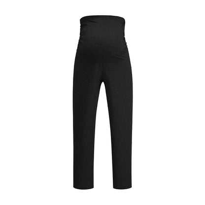 Maternity Pants Over The Belly Yoga Dress Work Pregnancy Pants Stretchy Lounge Wide Leg Trousers with Pockets
