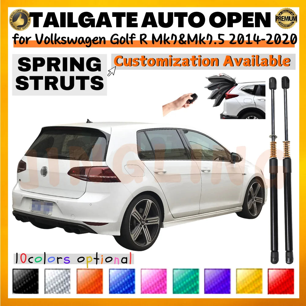 Qty(2) Trunk Struts with Spring for Volkswagen Golf R Mk7&Mk7.5 2014-2020 Rear Tailgate Boot Lift Supports Shock Absorbers