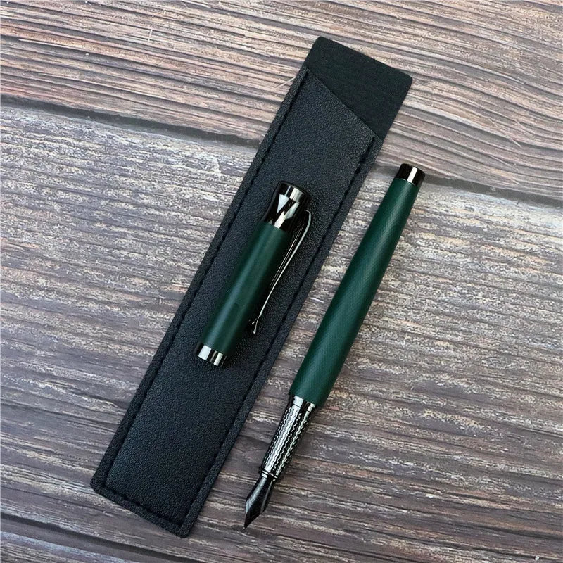 Office and study writing pen 0.5mm Black Knight fountain pen F Tip All metal copper pen holder