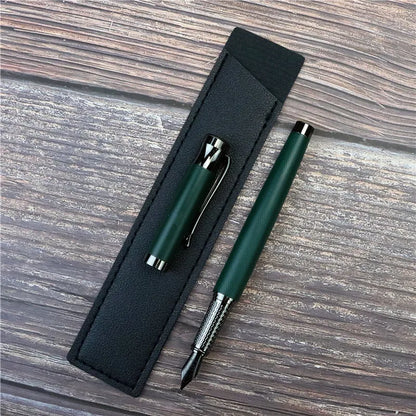 Office and study writing pen 0.5mm Black Knight fountain pen F Tip All metal copper pen holder