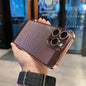 Luxury Plating Hollowed Out Case for iPhone 17 Pro 16 15 14 Pro Max Plus 13 12 Mini 11 17Air Heat Dissipation Shockproof Cover