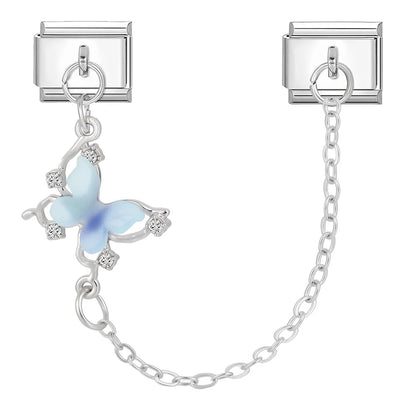 Tassel Chain Butterfly Flowers Star Moon Heart Zircon Italian Charm Links Fit 9mm Bracelet Stainless Steel DIY Jewelry Making