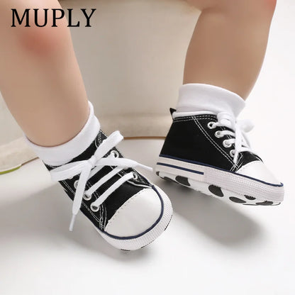 Print Star Sports Baby Canvas Classic Sneakers Newborn Baby Boys Girls First Walkers Shoes Infant Toddler Anti-slip Baby Shoes