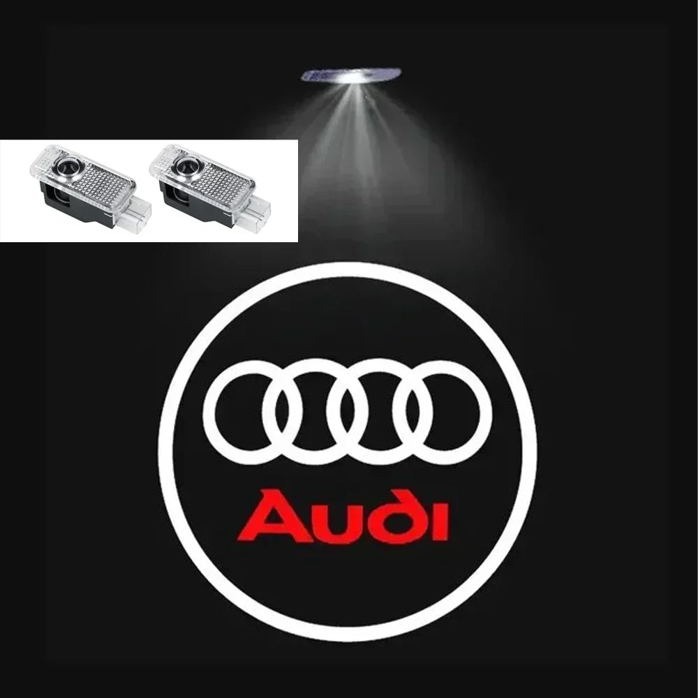 2pcs Car Door Welcome Lights Projector Ghost Shadow Lamp for Audi A1 A3 8P 8V A4 A5 A6 A7 A8 Q3 Q5 Q7 Q8 Sline TT Logo