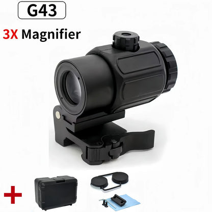 Tactical  G33 G43 G45 Sight Fixed 3X 5X Magnifier Scope with Quick Disassembly and Flipping for Airsoft Hunting Collimator