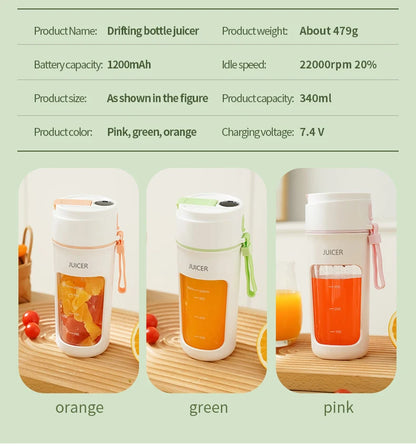 Digital Display Portable Juicer Cup USB Charging Juice Cup Home Multi-functional Automatic Fruit Blender Bottle For Home Kitchen