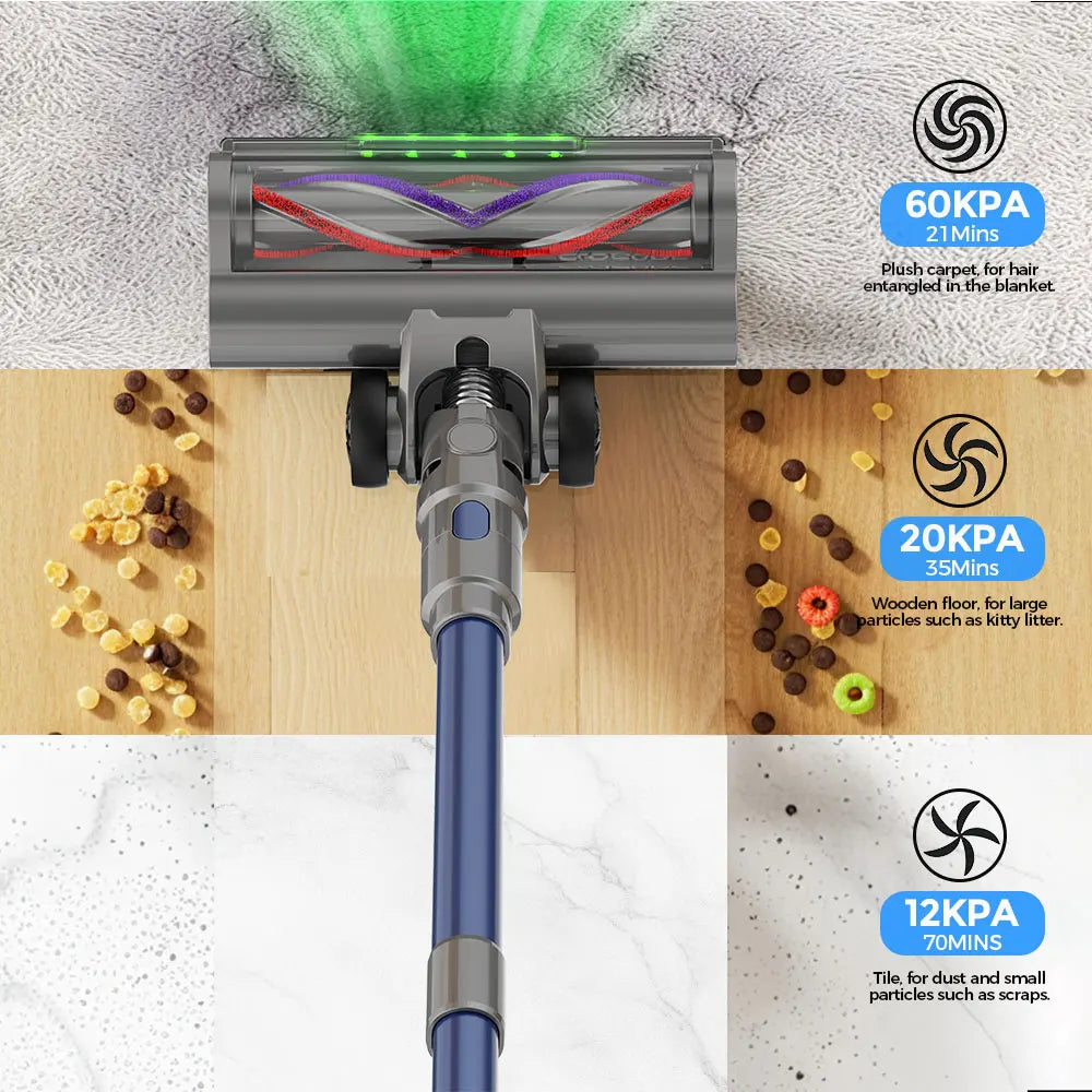 COTIAR S25 Cordless Vacuum Cleaner 650W 60kPa Strong Suction 70 Mins Runtime Handheld Home Appliance Portable Removable Battery