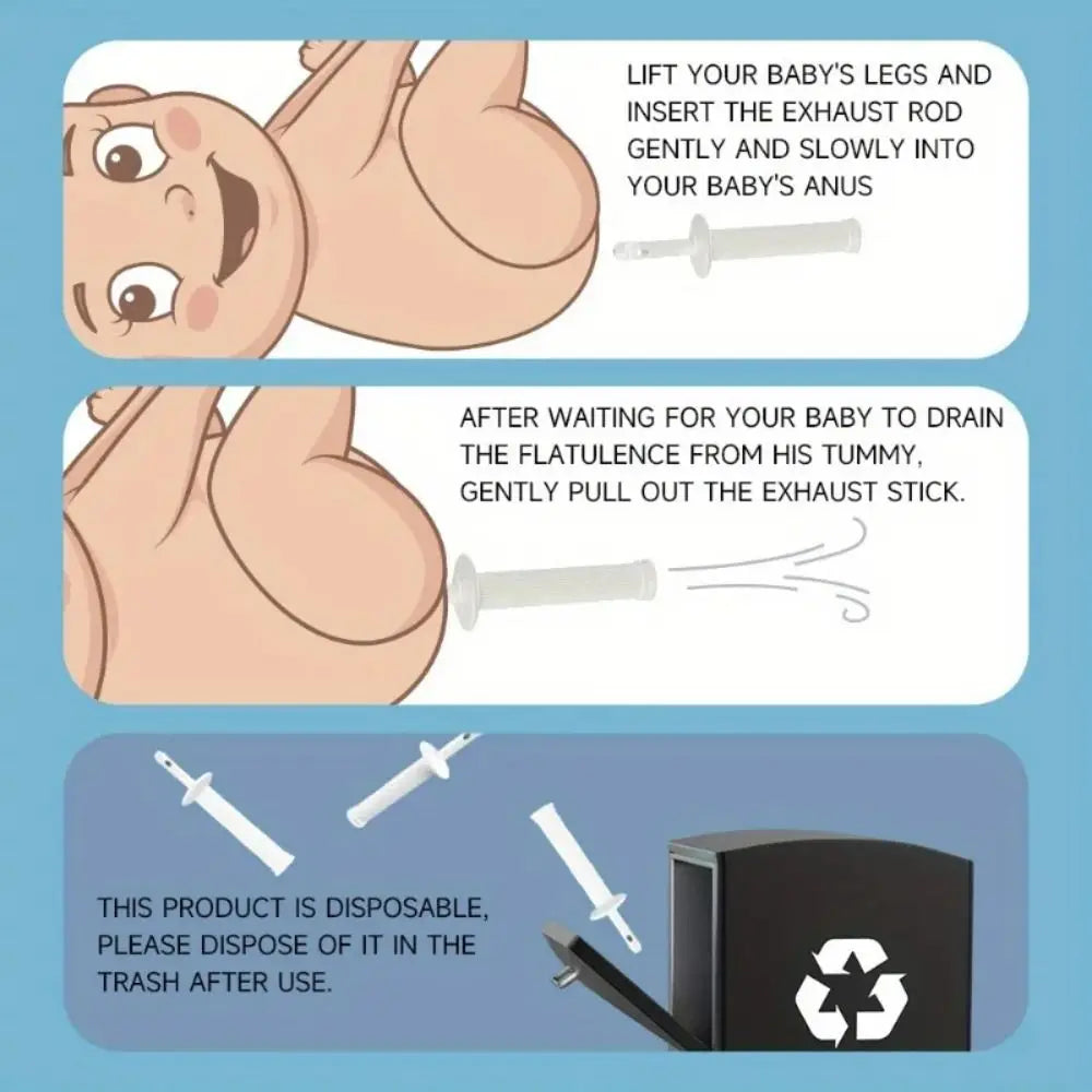Gas Relief Baby Exhaust Rod New Anti-flatulence Colic Relief Exhaust Stick BPA Free Baby Colic Reliever