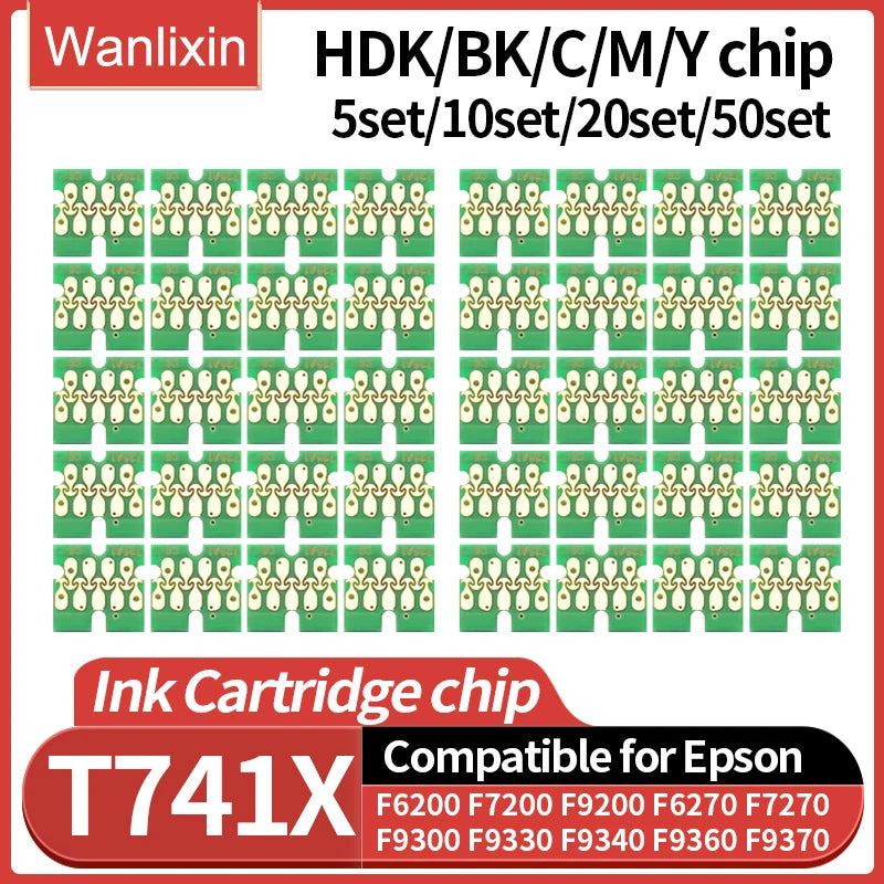 1set~50set T741X-T7414 T7411 T741X Ink Tank Chip For Epson SureColor F6200  F6270 F7270 F9270 F9300 F9330 F9340 F9360 F9370 CHIP