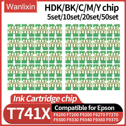 1set~50set T741X-T7414 T7411 T741X Ink Tank Chip For Epson SureColor F6200  F6270 F7270 F9270 F9300 F9330 F9340 F9360 F9370 CHIP