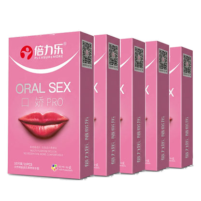 Oral PRO MultiPurpose Condoms No Reservoir Ultra Thin Front Internal Dotted Natural Latex 10pcs-50pcs Men ExtraSensation Beilile