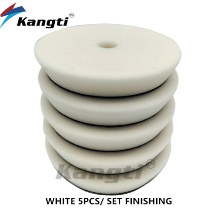 Kangti Car Polishing Pad Kit 3 Inch Self-Adhesive Buffing Wheel Car Detailing Waxing Sponge Pads Auto Care Cleaning Tool