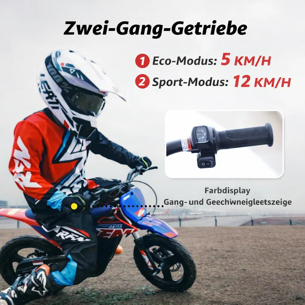 Rfn 150 Electric Dirt Bike- Off-Road Kids Electric Motorcycle, 200W, 2 Speeds, for Boys & Girls, Electric Vehicle