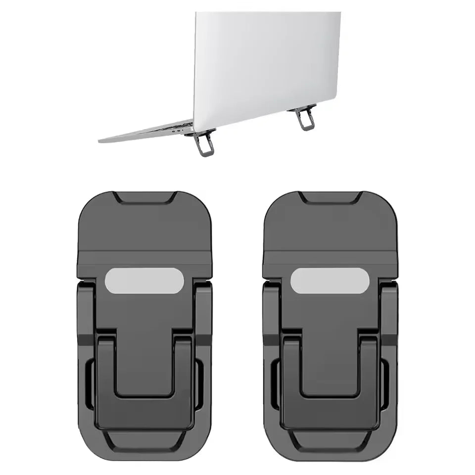 2pcs/set Portable Zinc Alloy Laptop Support Stand With 2 Adjustable Angles Foldable Invisible Laptop Riser For Macbook Notebook