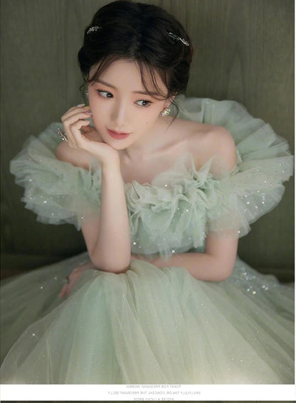 Ele een Evening Gown for Women High-End Luxury Fairy T Performance Host Dr Korean Sle Floral Mid-Waist Slim Fit