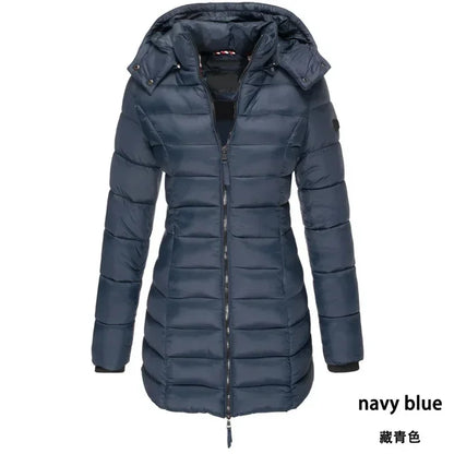 Winter Korean New Women's Cotton Padded Clothes Women's Medium Long Slim Cotton Padded Jacket Warm Down Cotton Padded Jacket
