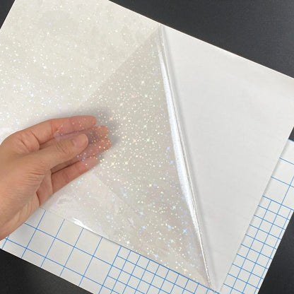 20 Sheets 6 Style A4 Holographic Cold Laminating Film Clear Waterproof Self-Adhesive Vinyl Sticker Paper 8.3x11.7 Inch