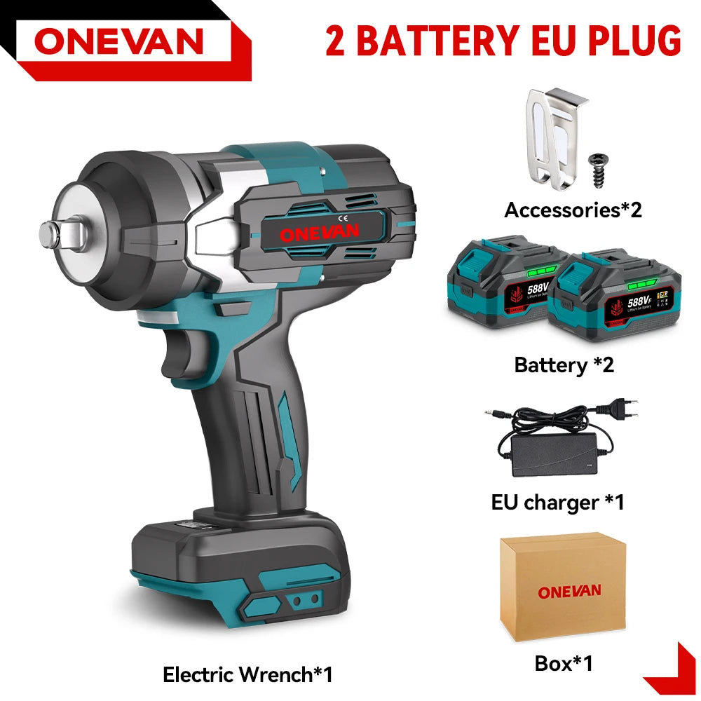 ONEVAN 2800N.M Brushless Cordless Electric Impact Wrench High Torque Screwdriver Drill Power Tool For Makita 18V Battery Pin