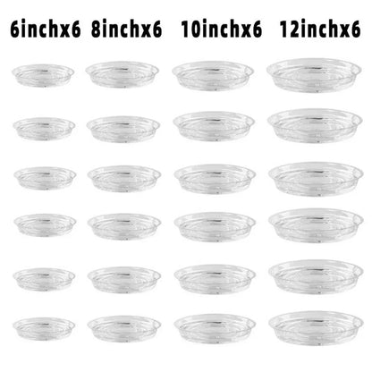 10/24pcs 6/8/10/12 Inch Clear Plastic Plant Saucers Flower Pot Drip Trays Gardening Maintenance Supplies