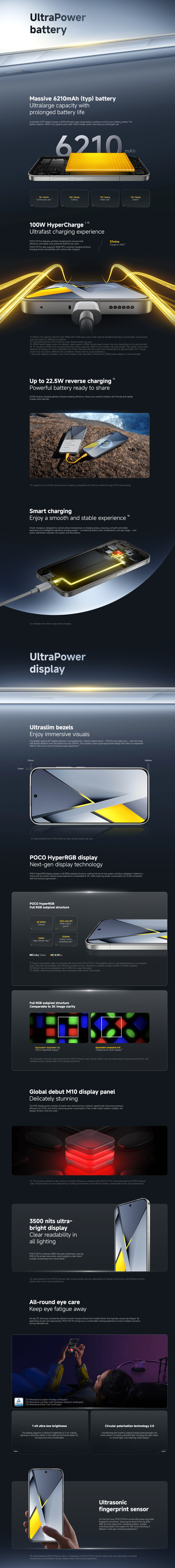 Global Version POCO F8 Pro Snapdragon 8 Elite Processor Smartphone 6.59" 120Hz HyperRGB Display 6210mAh Battery 100W HyperCharge