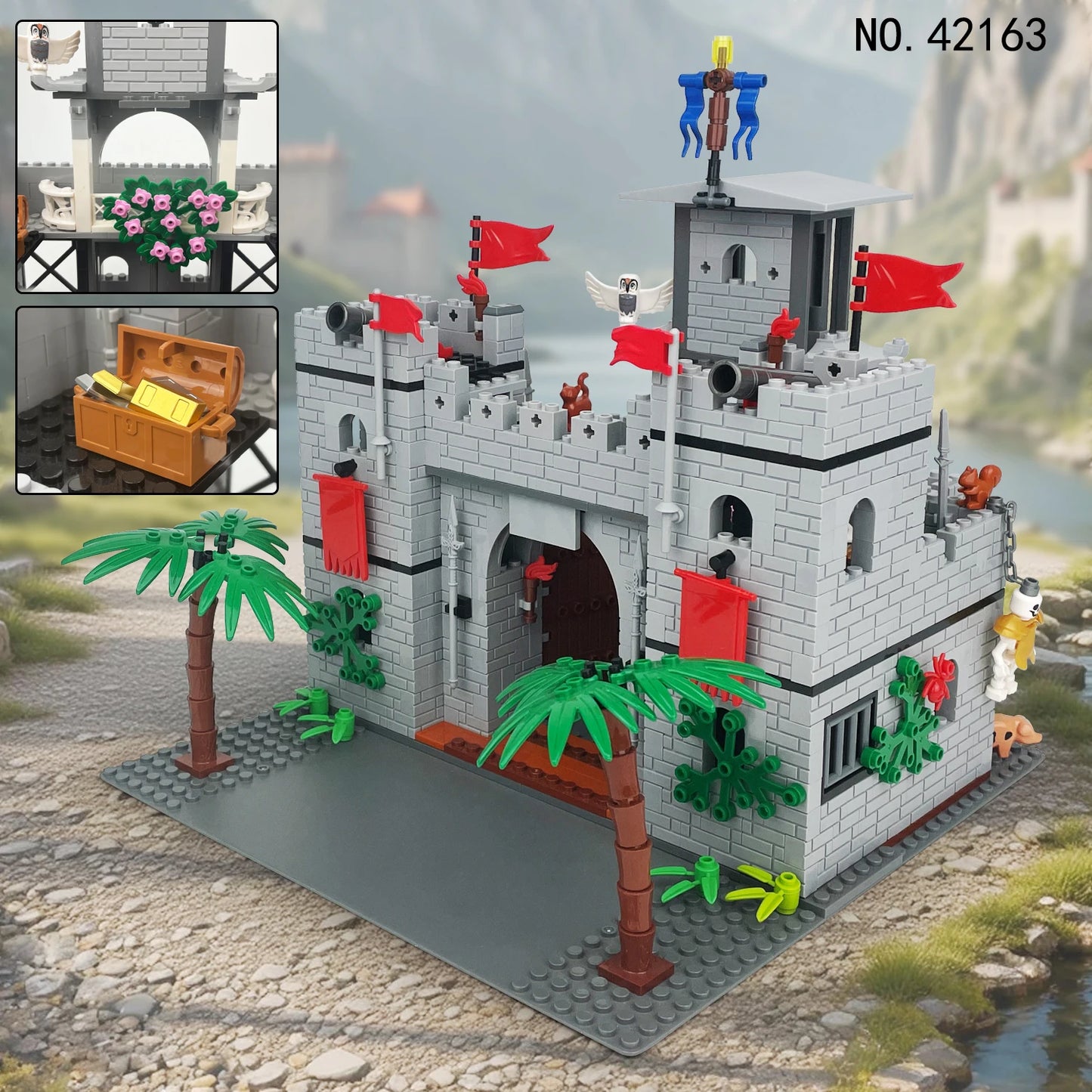 Creative Castle MOC Building Blocks Set DIY Construction Model Kit Castle Assembly Educational Toy Gift for Children Boys Girls