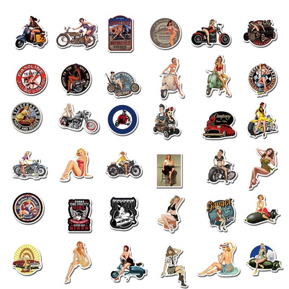 10/50/100pcs Aesthetic Retro Hot Girls Graffiti Stickers Motorcycle Guitar Phone Laptop Refrigerator Luggage Skateboard Decals