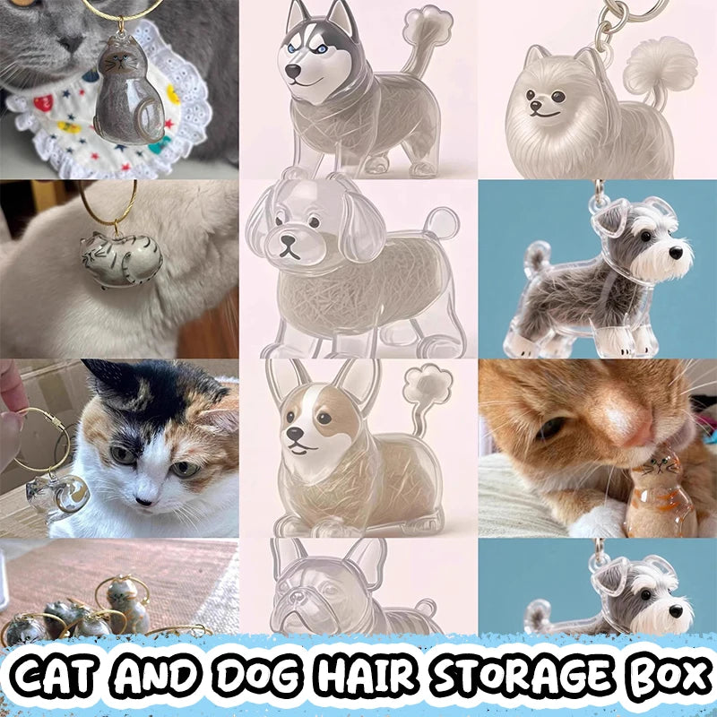 New Clear Puppy Hair Memorial Keepsake Capsule Pet's Dog Fur Container DIY Pendant Keychain Decor Pet Lovers Home Display Gifts