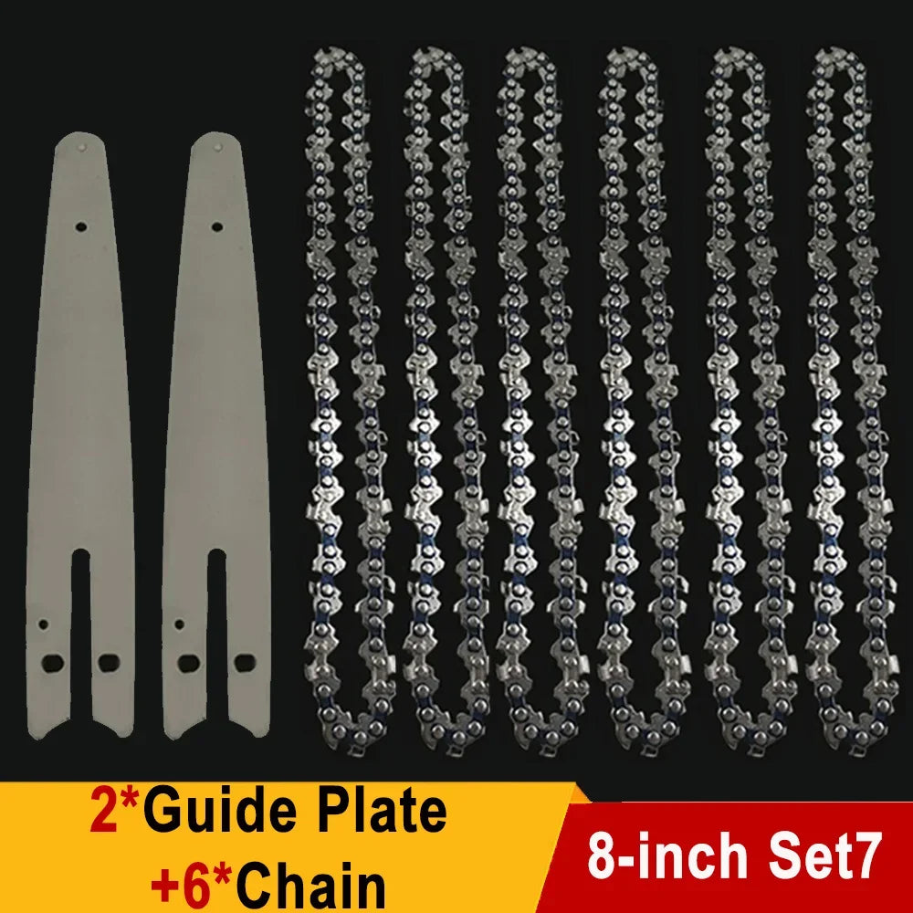 Chain for Mini Chainsaw 8 Inch 1/4"P Electric Saw 45 knots 22 knives Saw Blade Wireless Mini Saw Bar Chain Guid Logging Chainsaw