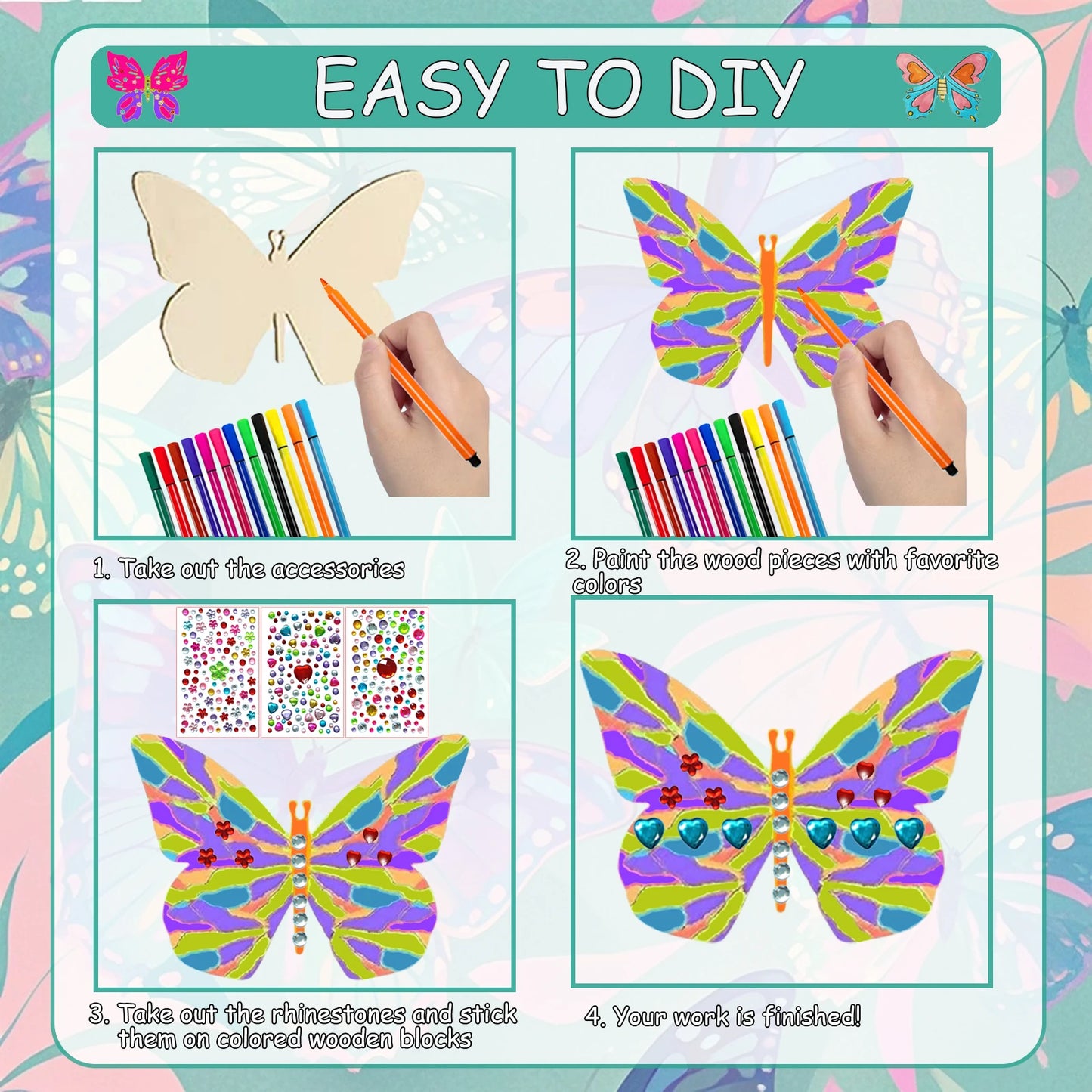 354 Butterfly Craft Sets, Butterfly Decorations, Handmade DIY Birthday Gifts, DIY Birthday Craft Sets