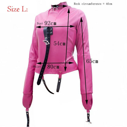 BDSM Leather Armbinder Restraint Straitjacket Sex Toy,Straight Jacket Bondage Adjustable Belt,Slave Cosplay Women's Sexy Costume