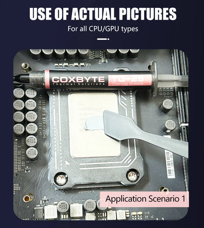 Coxbyte TG-25 Thermal Paste Processor 2g 13.8W/M-k For CPU GPU PS4 MCU HeatSink Cooling Cooler Thermal Compound Silicone Grease