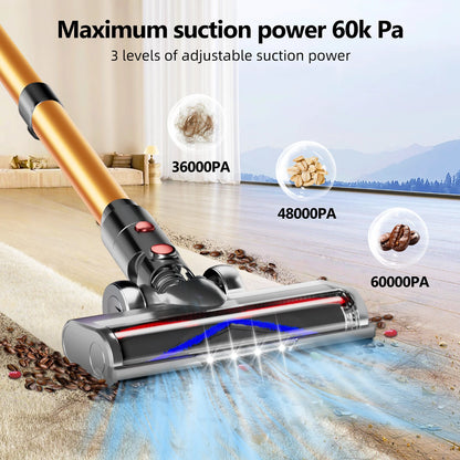 Daccormax 65KPa Cordless Stick Vacuum,Stick Vacuum with Smart Touch Screen,3-Speed Adjustable,Powerful Cleaning for Home