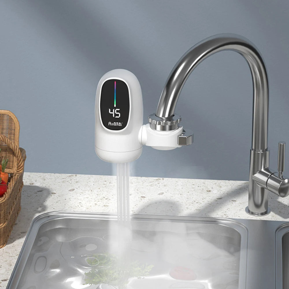 3000W Mini Electric Instant Water Heater 220V 110V Heating Faucet for Tap Tankless Kitchen Bathroom Hot Water Digital Display온수기